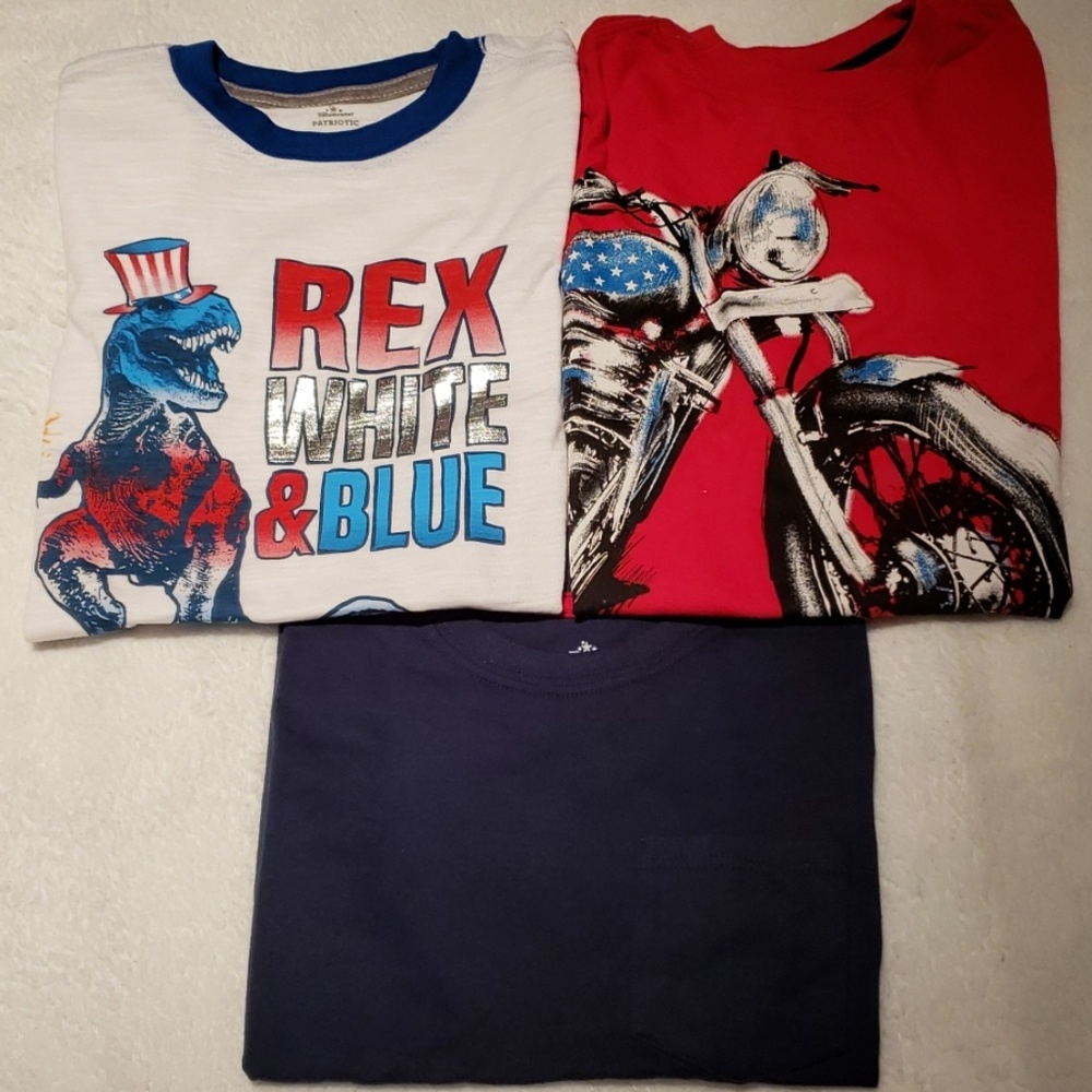 NWOT - Lot of 3 Boys Patriotic Tee Shirt Bundle - Picture 1 of 6